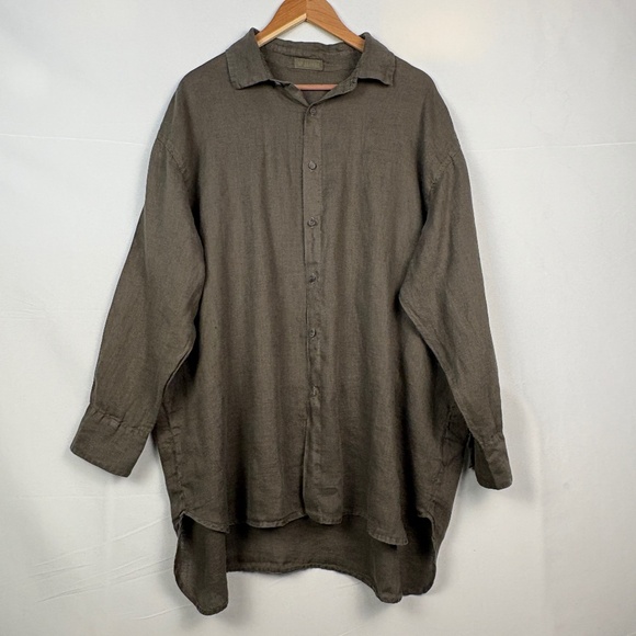 CP Shades Dresses & Skirts - CP Shades Women LongSleeve Button Up 100% Cotton Shirt Dress Sz M USA Lagenlook